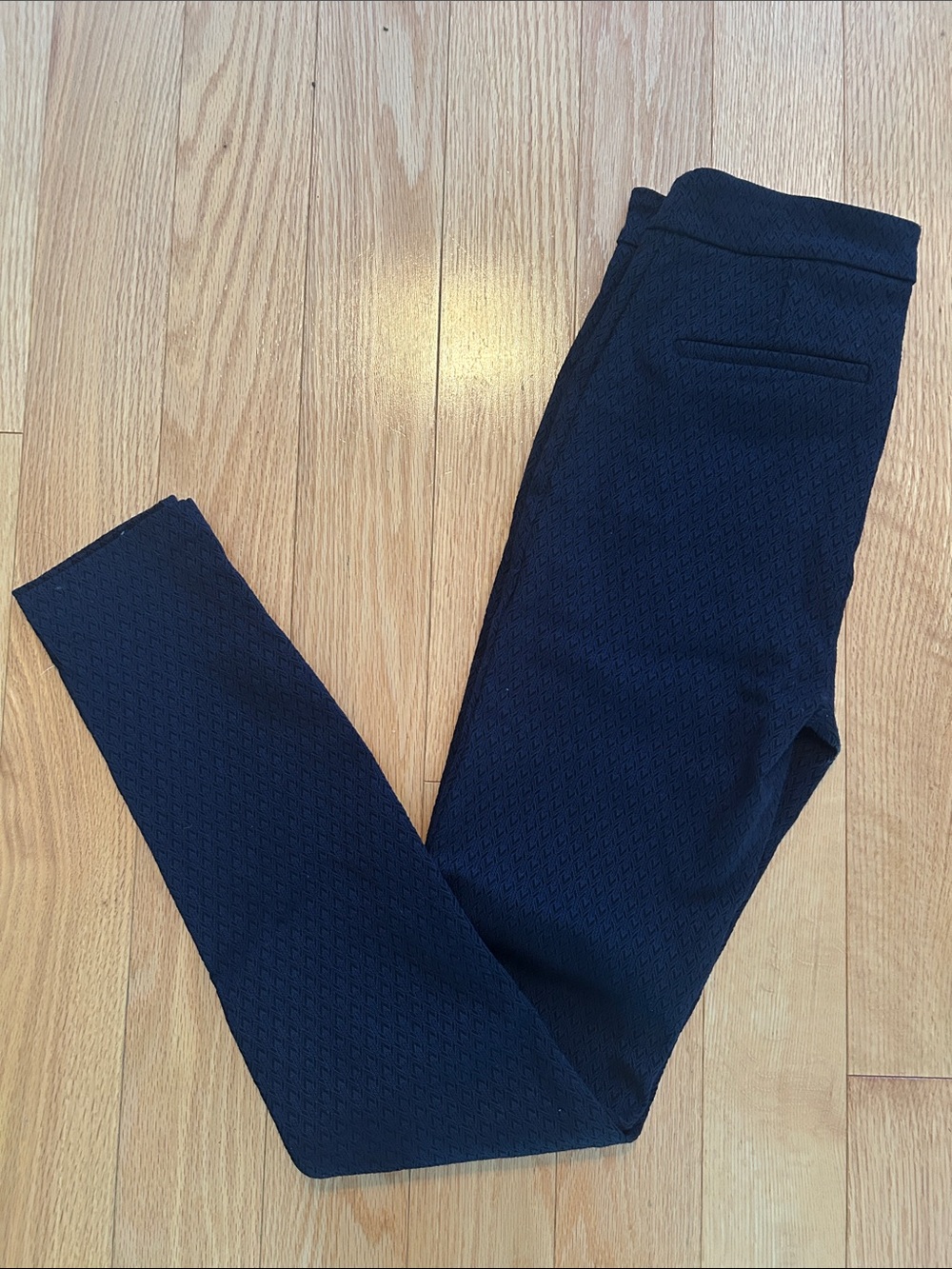 Reitmans Blue Textured Pull-On Dress Pants